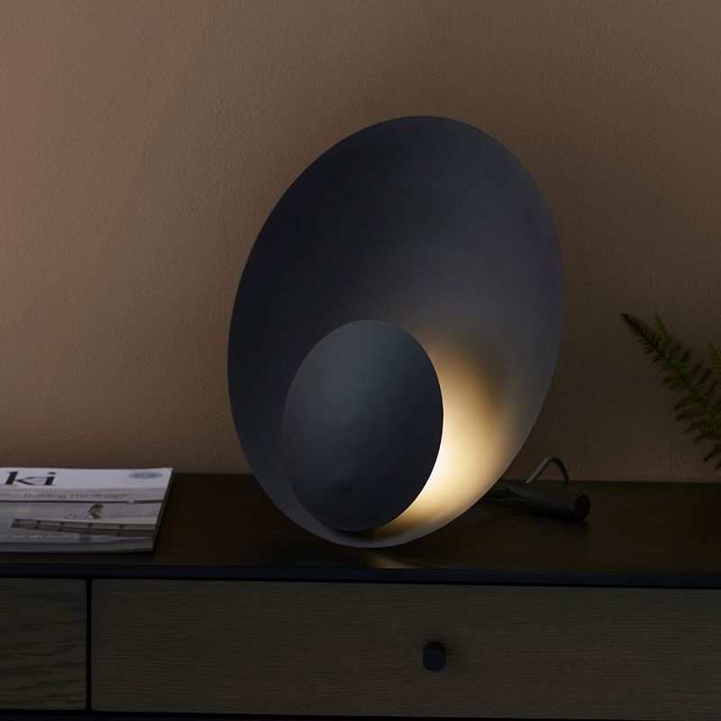 Ambience-64858 - Aladdin -  LED Black Circle Big Table Lamp