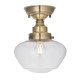 Ambience-64861 - School House - Antique Brass Semi Flush with Clear Glass