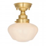 Camberley - Brass Semi Flush with White Opal Glass Camberley - Brass Semi Flush with White Opal Glass