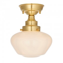 Camberley - Brass Semi Flush with White Opal Glass Camberley - Brass Semi Flush with White Opal Glass