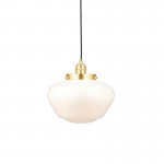 Camberley - Brass Pendant with White Opal Glass Camberley - Brass Pendant with White Opal Glass