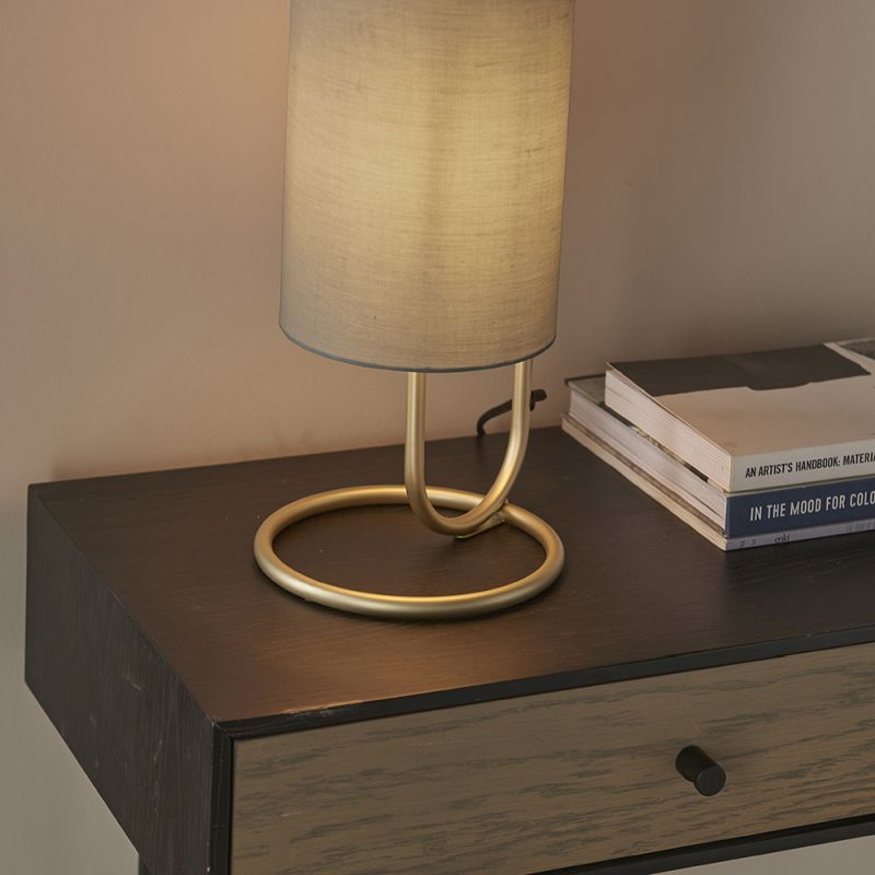 Ambience-64867 - Avenir - Antique Brass with Grey Shade Table Lamp