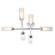 Ambience-66137 - Rich - Bathroom Chrome 6 Light Ceiling Lamp with Clear Ribbed Glasses