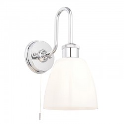 Piper - Bathroom Chrome Wall Lamp with Opal Glass Shade Piper - Bathroom Chrome Wall Lamp with Opal Glass Shade