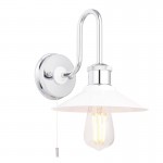 Maris - Bathroom Polished Chrome Wall Lamp with White Shade Maris - Bathroom Polished Chrome Wall Lamp with White Shade