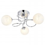 Delos - Chrome 3 Light Ceiling Lamp with Confetti Glass Shades Delos - Chrome 3 Light Ceiling Lamp with Confetti Glass Shades