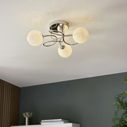 Delos - Chrome 3 Light Ceiling Lamp with Confetti Glass Shades Delos - Chrome 3 Light Ceiling Lamp with Confetti Glass Shades