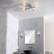 Ambience-66152 - Rich - Bathroom Chrome 4 Light Ceiling Lamp with Clear Ribbed Glasses