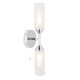 Ambience-66154 - Rich - Bathroom Chrome 2 Light Wall Lamp with Clear Ribbed Glasses