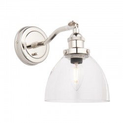 Hansen - Bright Nickel Wall Lamp with Clear Glass Hansen - Bright Nickel Wall Lamp with Clear Glass
