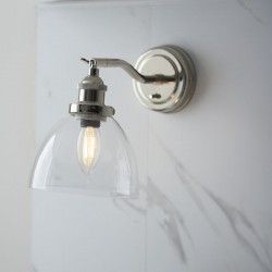 Hansen - Bright Nickel Wall Lamp with Clear Glass Hansen - Bright Nickel Wall Lamp with Clear Glass