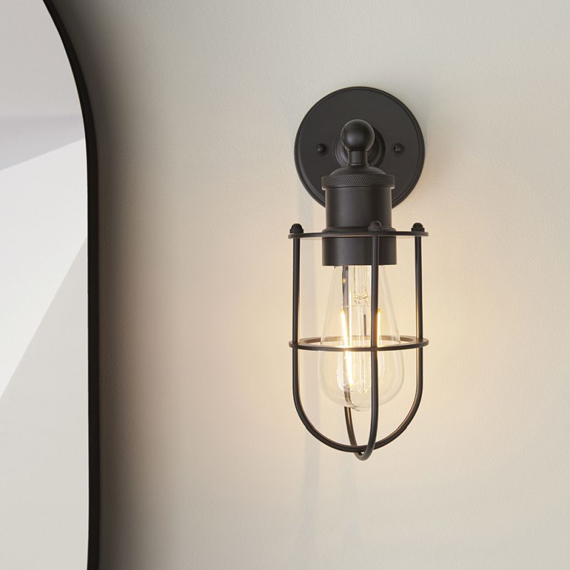 Ambience-66167 - Nova - Bathroom Matt Black Wall Lamp