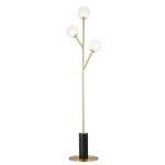 Crown - Satin Brass 3 Light Floor Lamp with Double Glass  Crown - Satin Brass 3 Light Floor Lamp with Double Glass