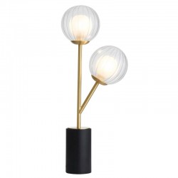 Crown - Satin Brass 2 Light Table Lamp with Double Glass Crown - Satin Brass 2 Light Table Lamp with Double Glass