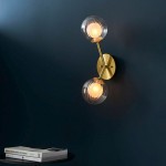 Crown - Satin Brass  2 Light Wall Lamp with Double Glass Crown - Satin Brass  2 Light Wall Lamp with Double Glass
