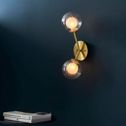 Crown - Satin Brass  2 Light Wall Lamp with Double Glass Crown - Satin Brass  2 Light Wall Lamp with Double Glass