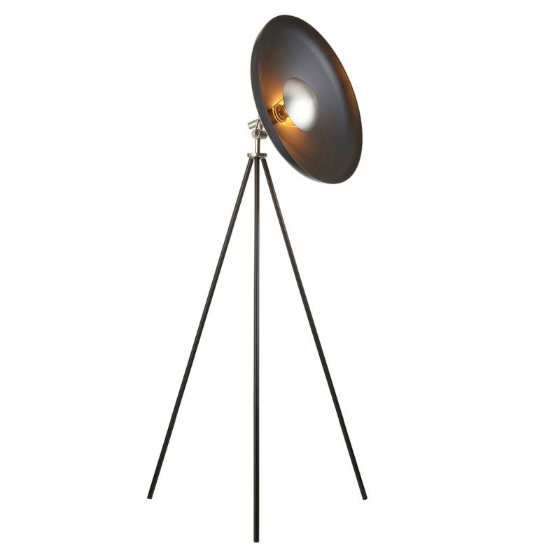 Ambience-67481 - Lofty - Matt Black Tripod Floor Lamp with Matt Nickel