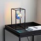 Ambience-67489 - Zion - Matt Black Table Lamp with Iridescent Glass