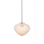 Mali - Satin Brass Pendant with Confetti Glass