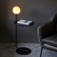 Ambience-67492 - Urbane - Satin Black Floor Lamp with Table and White Glass