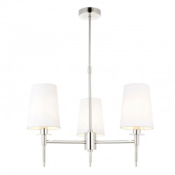 Envy - Bright Nickel 3 Light Pendant with Vintage White Shades Envy - Bright Nickel 3 Light Pendant with Vintage White Shades