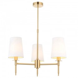 Envy - Satin Brass 3 Light Pendant with Vintage White Shades Envy - Satin Brass 3 Light Pendant with Vintage White Shades