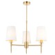 Ambience-67498 - Envy - Satin Brass 3 Light Pendant with Vintage White Shades