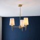 Ambience-67498 - Envy - Satin Brass 3 Light Pendant with Vintage White Shades