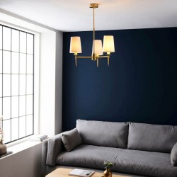 Envy - Satin Brass 3 Light Pendant with Vintage White Shades Envy - Satin Brass 3 Light Pendant with Vintage White Shades