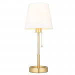 Envy - Satin Brass Table Lamp with Vintage White Shade Envy - Satin Brass Table Lamp with Vintage White Shade