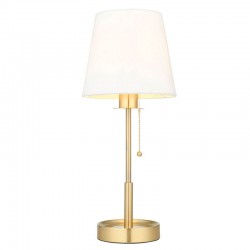 Envy - Satin Brass Table Lamp with Vintage White Shade Envy - Satin Brass Table Lamp with Vintage White Shade