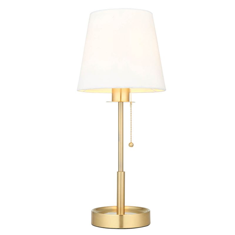 Ambience-67501 - Envy - Satin Brass with Vintage White Shade Table Lamp
