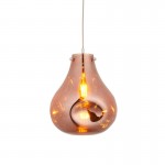 Europa - Large Polished Chrome Pendant with Copper Metallic Glass Shade Europa - Large Polished Chrome Pendant with Copper Metallic Glass Shade
