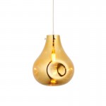 Europa - Large Polished Chrome Pendant with Gold Metallic Glass Shade Europa - Large Polished Chrome Pendant with Gold Metallic Glass Shade