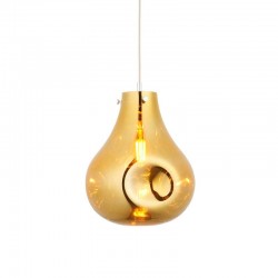 Europa - Large Polished Chrome Pendant with Gold Metallic Glass Shade Europa - Large Polished Chrome Pendant with Gold Metallic Glass Shade