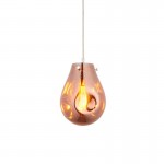 Europa - Polished Chrome Pendant with Copper Metallic Glass Shade Europa - Polished Chrome Pendant with Copper Metallic Glass Shade