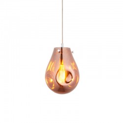Europa - Polished Chrome Pendant with Copper Metallic Glass Shade Europa - Polished Chrome Pendant with Copper Metallic Glass Shade