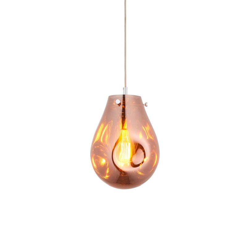 Ambience-67507 - Serum - Polished Chrome Pendant with Copper Metallic Glass Shade