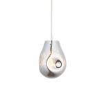 Europa - Medium Polished Chrome Pendant with Chrome Metallic Glass Shade Europa - Medium Polished Chrome Pendant with Chrome Metallic Glass Shade