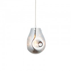 Europa - Medium Polished Chrome Pendant with Chrome Metallic Glass Shade Europa - Medium Polished Chrome Pendant with Chrome Metallic Glass Shade