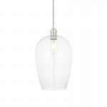Marinella - Bright Nickel Pendant with Clear Glass  Marinella - Bright Nickel Pendant with Clear Glass