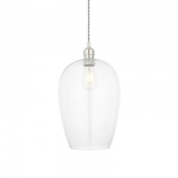 Marinella - Bright Nickel Pendant with Clear Glass  Marinella - Bright Nickel Pendant with Clear Glass