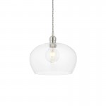 Marinella - Bright Nickel Pendant with Clear Glass  Marinella - Bright Nickel Pendant with Clear Glass
