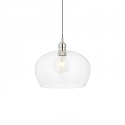 Marinella - Bright Nickel Pendant with Clear Glass  Marinella - Bright Nickel Pendant with Clear Glass