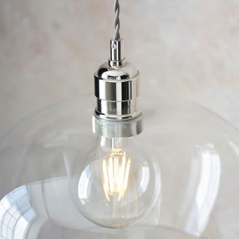 Ambience-102677 - Marinella - Bright Nickel Pendant with Clear Glass