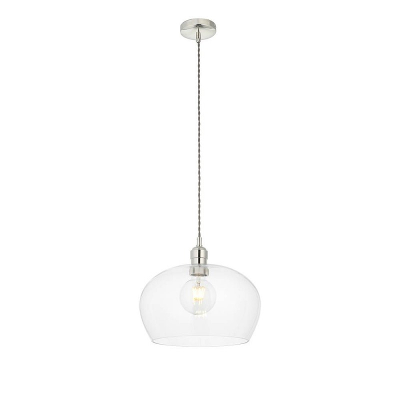Ambience-102677 - Marinella - Bright Nickel Pendant with Clear Glass