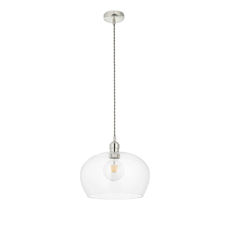 Ambience-102677 - Marinella - Bright Nickel Pendant with Clear Glass