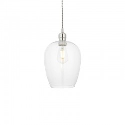 Marinella - Bright Nickel Pendant with Clear Glass  Marinella - Bright Nickel Pendant with Clear Glass