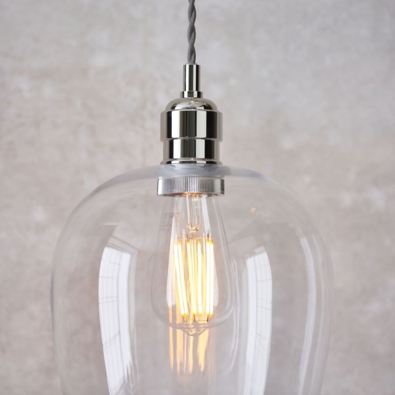Ambience-100657 - Marinella - Bright Nickel Pendant with Clear Glass