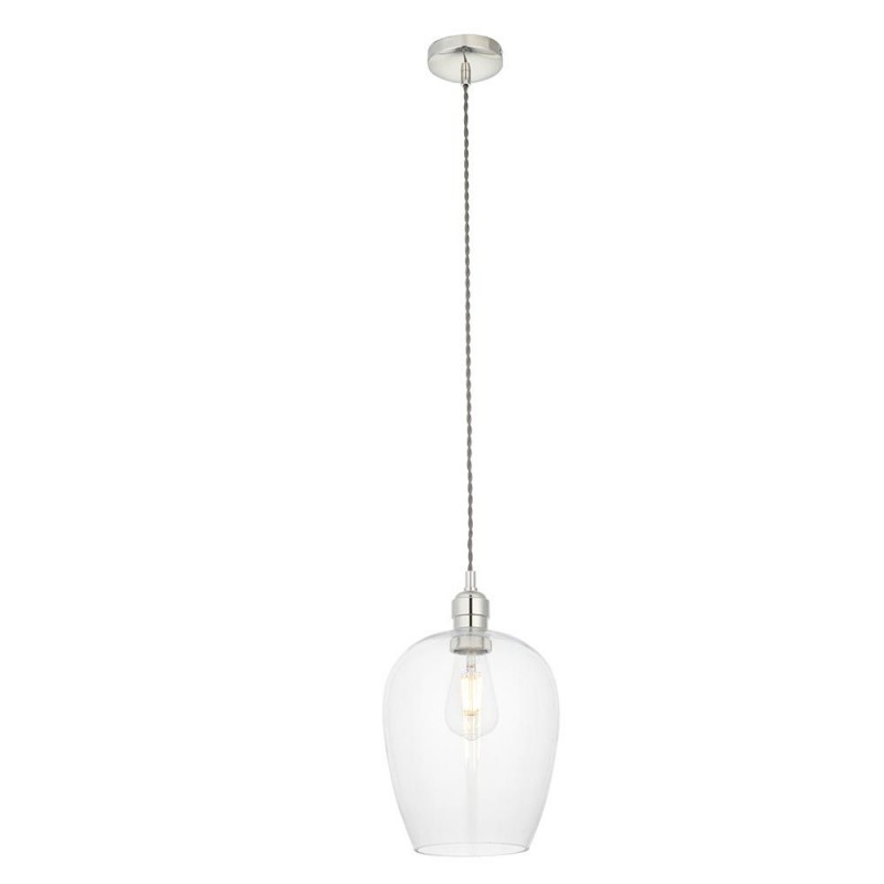 Ambience-100657 - Marinella - Bright Nickel Pendant with Clear Glass